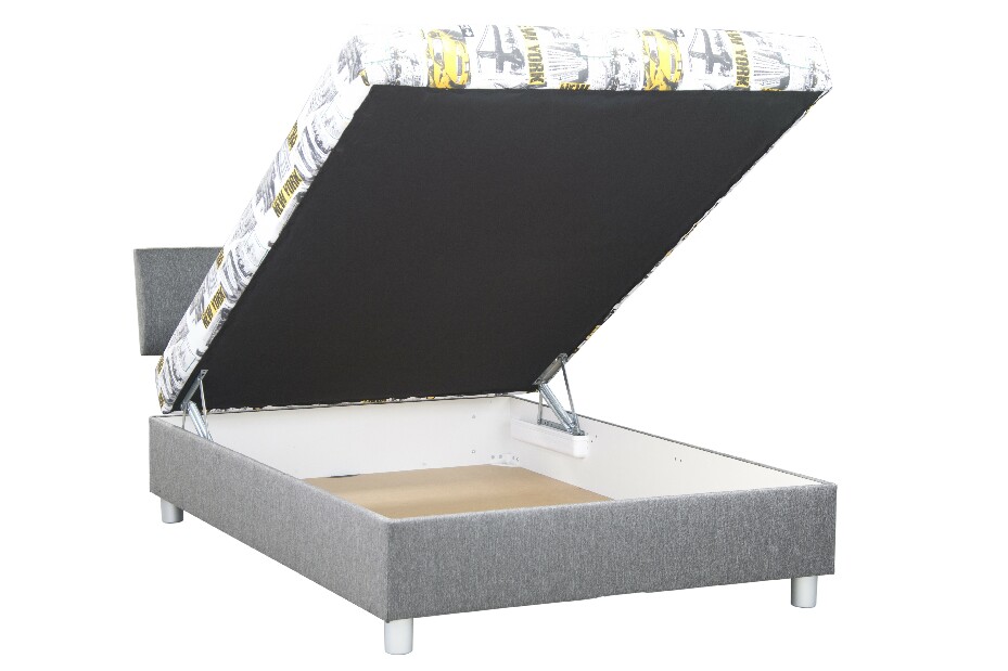 Manželská posteľ 140 cm Blanár Skate (sivá) (s roštom a matracom)
