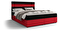 Manželská posteľ  Boxspring 140 cm Locos (tmavohnedá + červená) (s matracom a úložným priestorom)