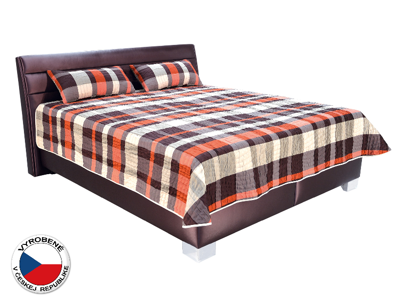 Manželská posteľ 180 cm Blanár Vernon (oranžová + fialová) (s roštami a matracmi Nelly)