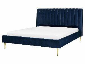 Manželská posteľ 160 cm MASALA (s roštom) (modrá)