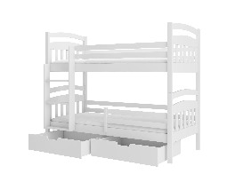 Poschodová detská posteľ 180x80 cm Adriana (s roštom) (biela)