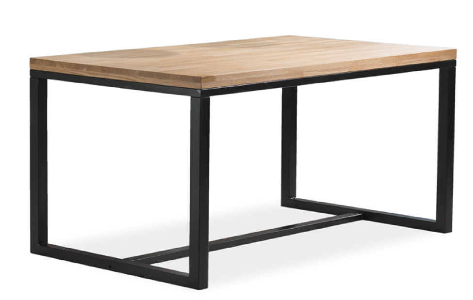 Jedálenský stôl Myndi A (masív) (dub + čierna) (pre 4 osoby)