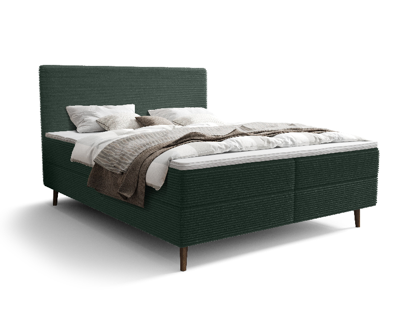 Manželská posteľ 160 cm Napoli Comfort (zelená) (s roštom, s úl. priestorom)
