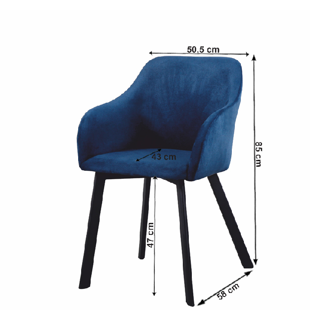Set 2 ks. jedálenských stoličiek Talira (modrá + čierna) *výpredaj