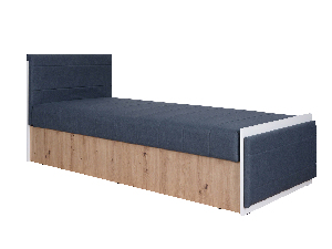Jednolôžková posteľ 90 cm Iweta P (grafit + biela matná + dub artisan) (s roštom a matracom)