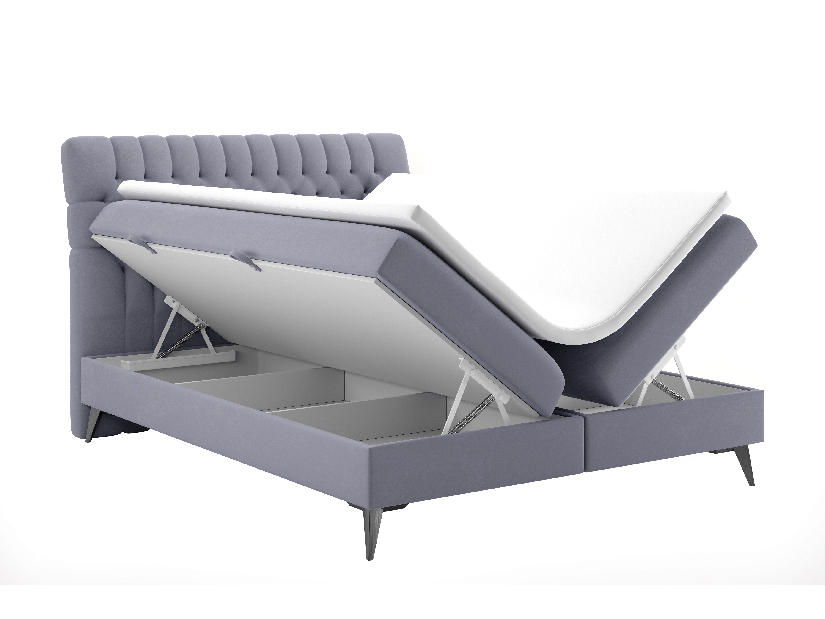 Kontinentálna posteľ 140 cm Molera (fialová) (s úložným priestorom)