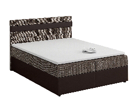 Manželská posteľ  Boxspring 140x200 cm Mimosa (melírovaná hnedá + tmavohnedá) (s roštom a matracom)