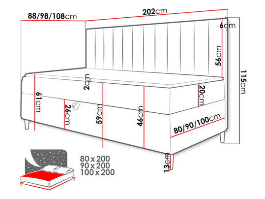 Jednolôžková posteľ 100 Kazmir 2 (biela + sivá ) (s roštom, matracom a úl. priestorom)