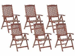 Set 6 ks. záhradných stoličiek TRATORIA (tmavočervená)