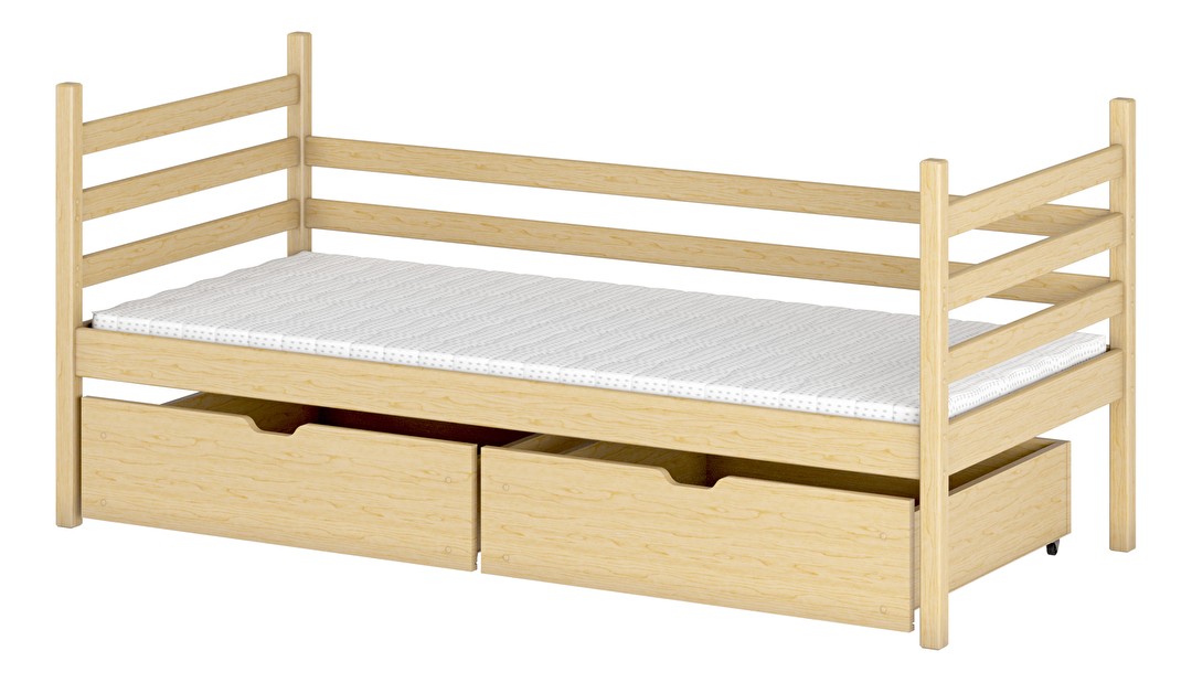 Detská posteľ 80 x 180 cm Marisa (s roštom a úl. priestorom) (borovica)