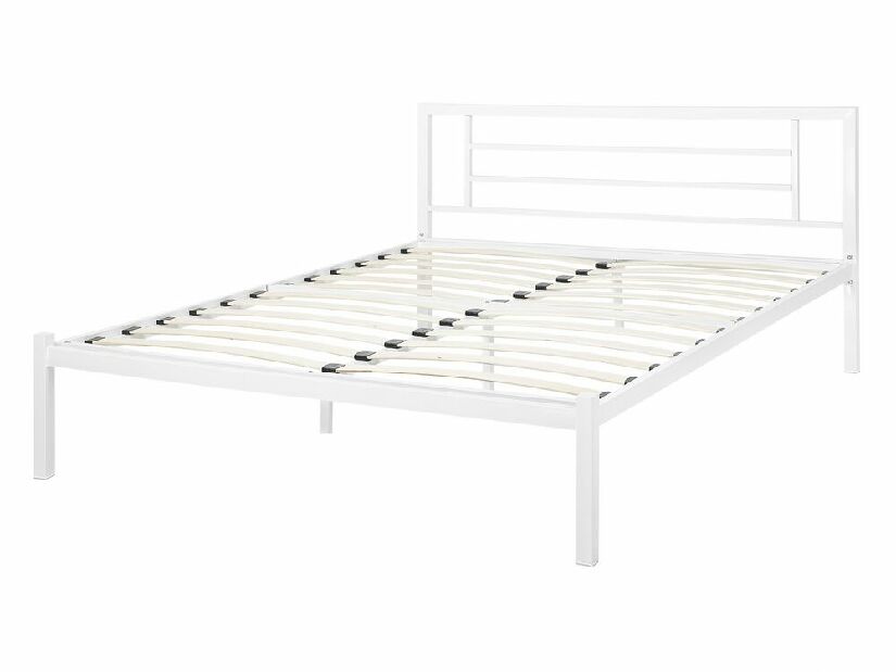 Manželská posteľ 140 cm Cush (biela) (s roštom)