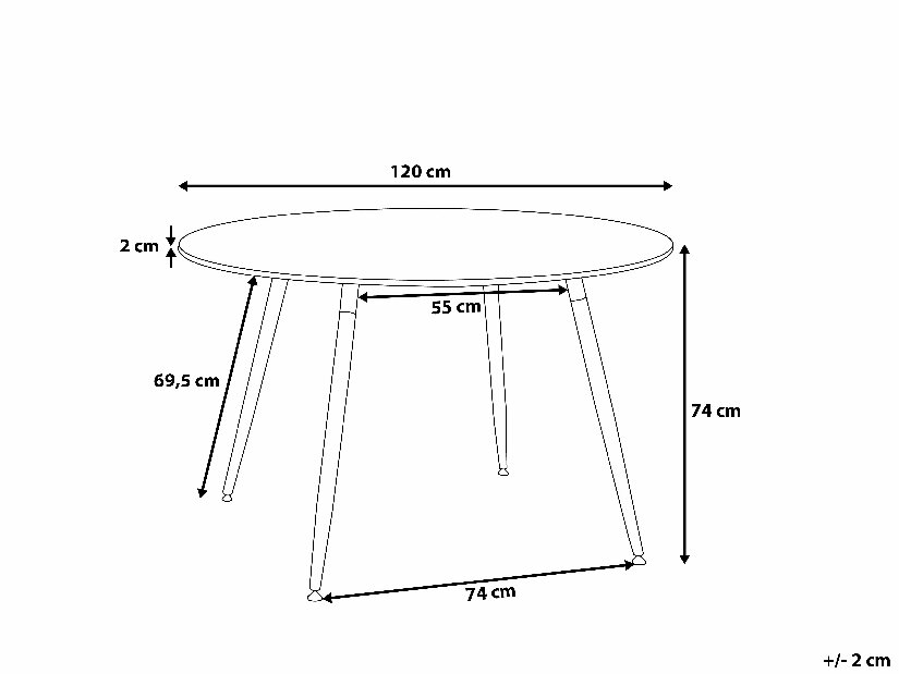Jedálenský stôl Bono 120 (pre 4 osoby) (biela)