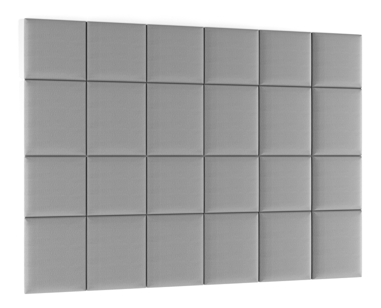 Set 24 čalúnených panelov Quadra 240x180 cm (svetlosivá)