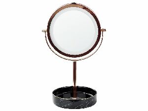 Kozmetické zrkadlo Shevaun (ružovozlatá) (s LED osvetlením)