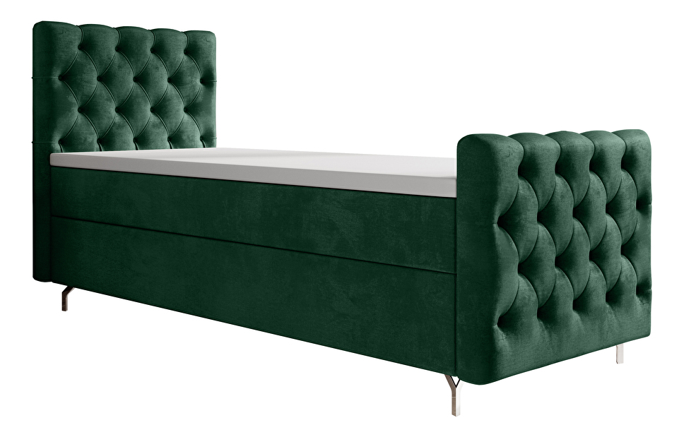 Jednolôžková posteľ 90 cm Clinton Comfort (smaragdová) (s roštom, s úl. priestorom)