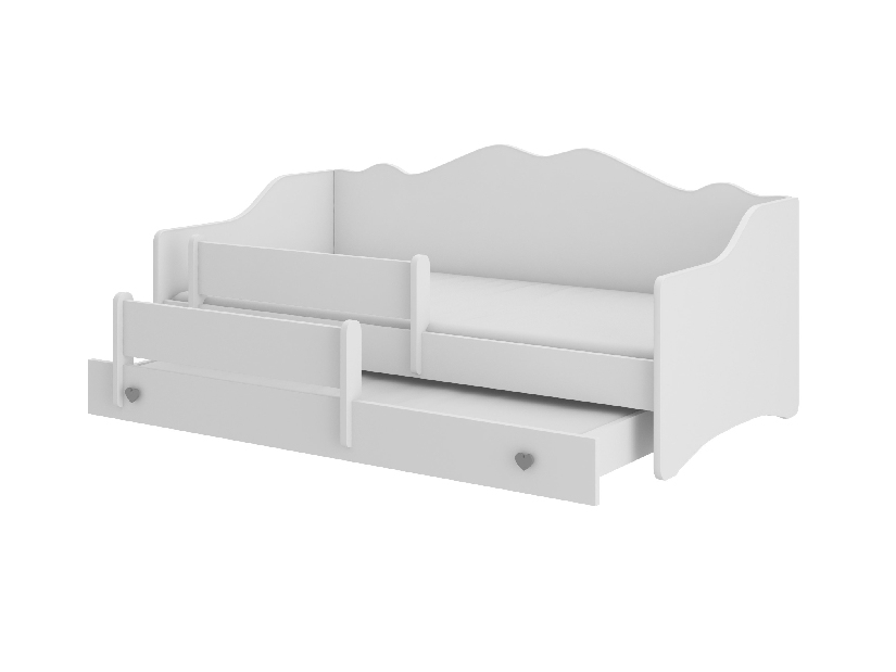 Rozkladacia detská posteľ 160x80 cm Ester II (s roštom a matracom) (biela + sivá)