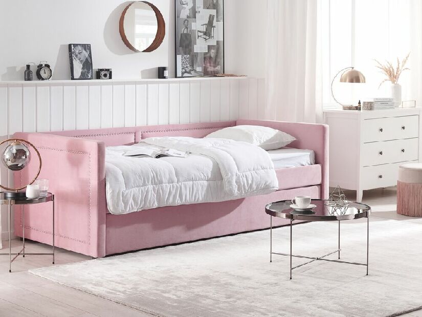 Rozkladacia posteľ 90x200 cm Mai (ružová)