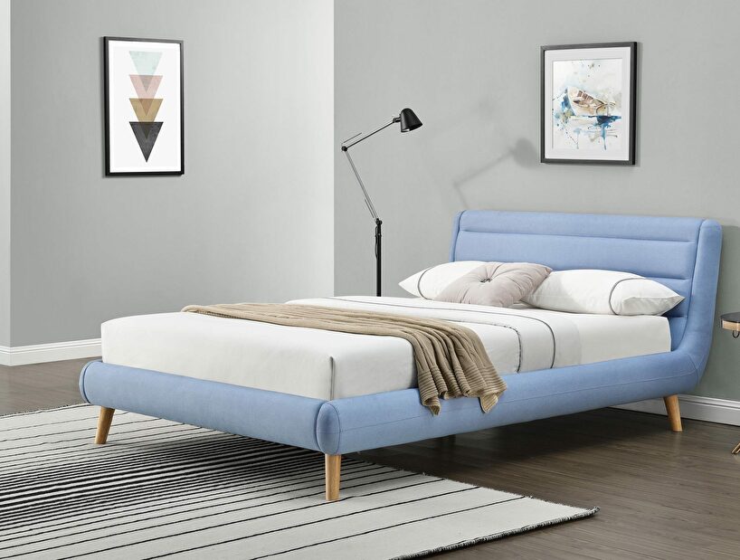 Manželská posteľ 160 cm Edith (modrá) (s roštom)