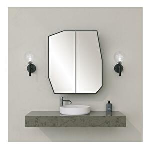 Kúpeľňová skrinka so zrkadlom Quentin (čierna)