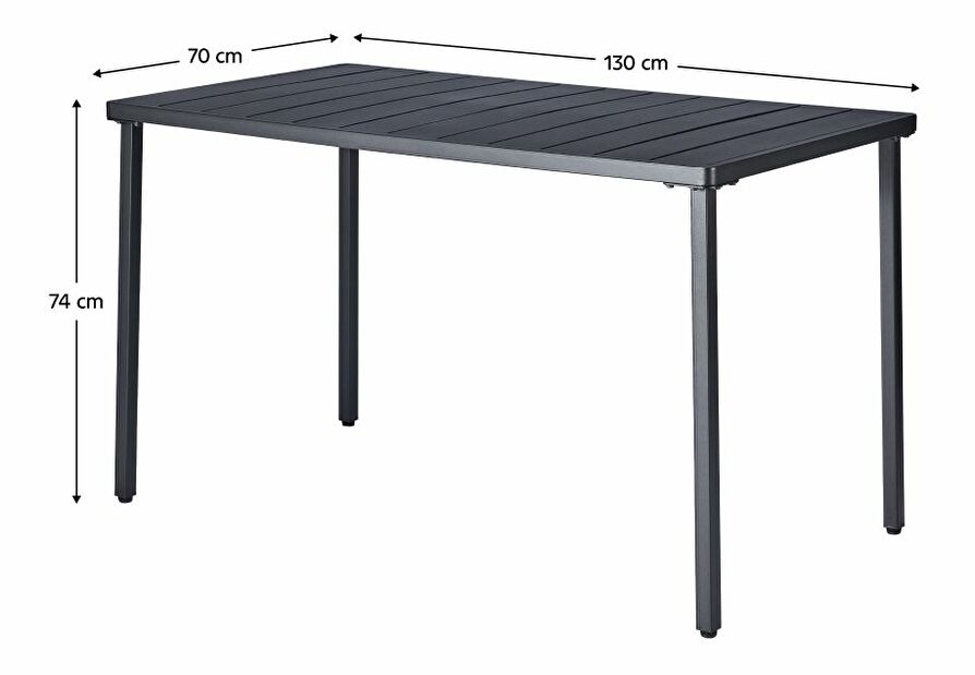 Záhradný stôl SALTON (čierna) (pre 4-6 osôb)