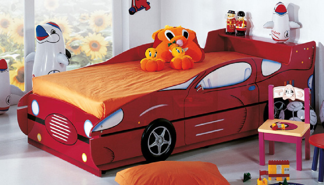 Detská posteľ 90 cm Jacek červená (s roštom)