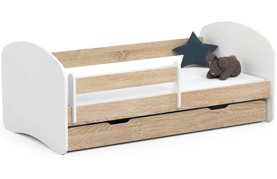 Detská posteľ Pranshi II (dub sonoma) (s matracom)