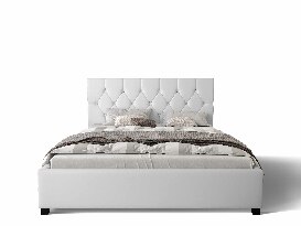 Manželská posteľ 140 cm Sylvie (biela) (s roštom a úložným priestorom)