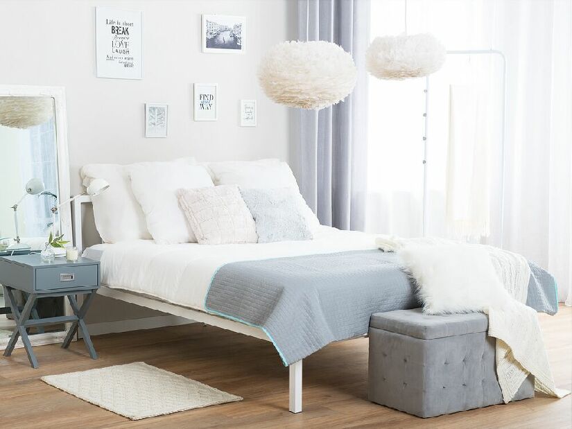 Manželská posteľ 160 cm CONNET (s roštom) (biela) *výpredaj
