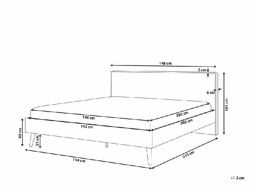 Manželská posteľ 140 cm SERVI (s roštom) (svetlé drevo)
