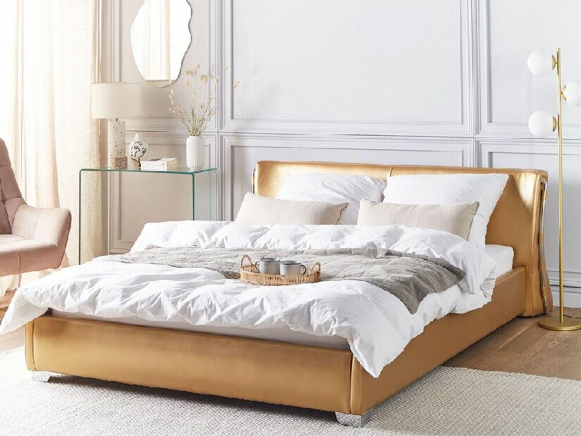 Manželská vodná posteľ 160 cm Pariz (zlatá)