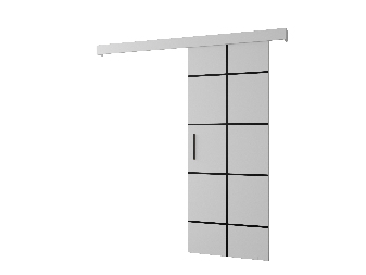 Posuvné dvere 90 cm Sharlene III (biela matná + biela matná + čierna)