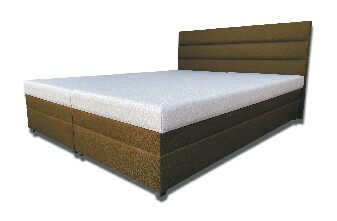 Manželská posteľ 180 cm Rebeka (s penovými matracmi) (čokoládovo-hnedá)