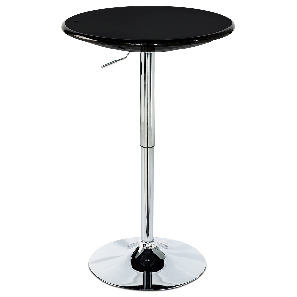 Barový stôl Allanton (čierna + chrómová)