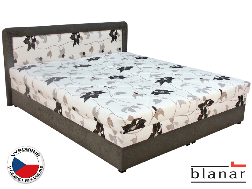 Manželská posteľ 180 cm Blanár Bologna sivá (s roštami a matracmi)