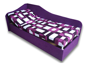 Jednolôžková posteľ (váľanda) 80 cm Abigail (Gusto 10 + Fialová 49) (L)