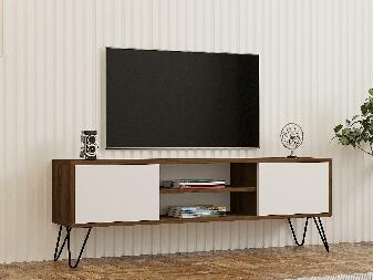 TV stolík/skrinka Donoko (orech + biela) 