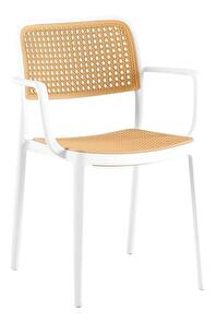 Jedálenská stolička RAVIN (biela + béžová)