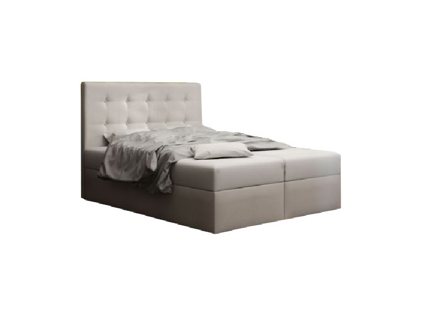 Manželská posteľ Boxspring 140 cm Duel 1 (béžová) (s matracom a úložným priestorom)