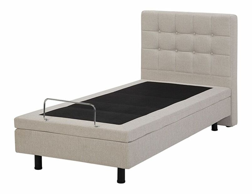 Jednolôžková posteľ 80 cm DUCHE (látka) (béžová) (s roštom)