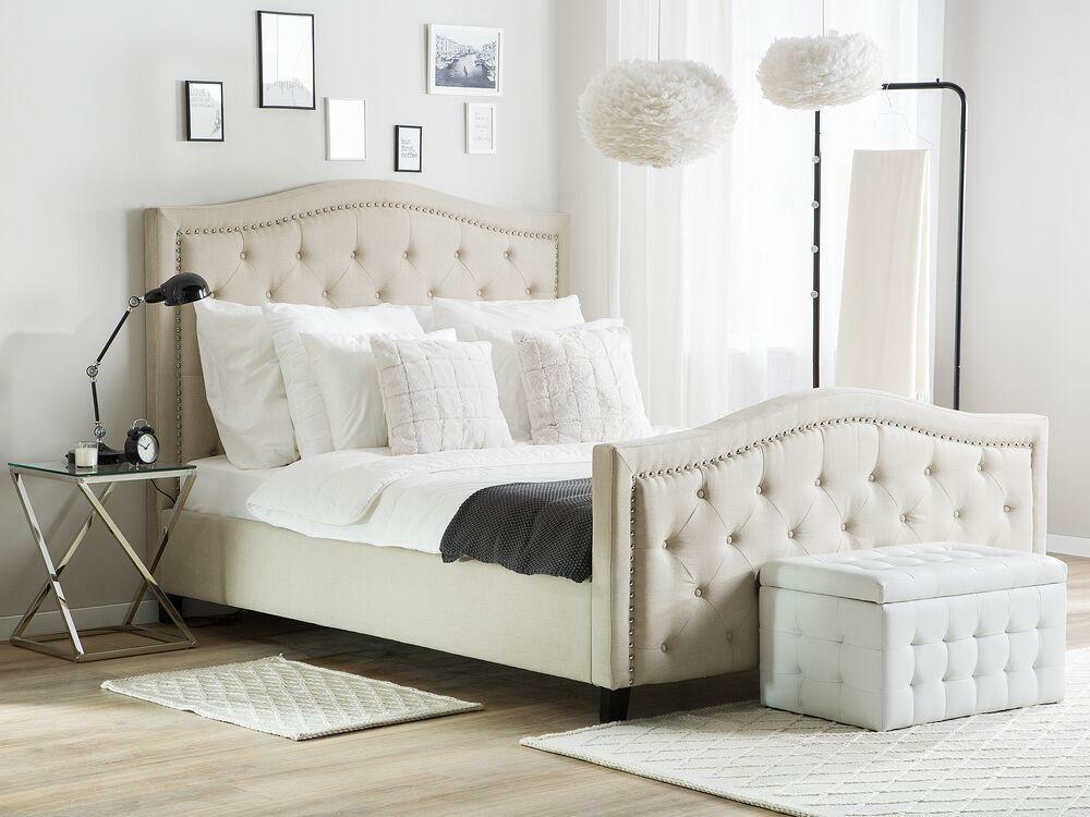 Manželská posteľ 180 cm AURORA (s roštom) (béžová)