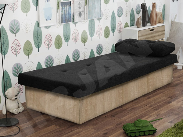 Jednolôžková posteľ 80 cm Nikroguta (dub sonoma + čierna) *výpredaj