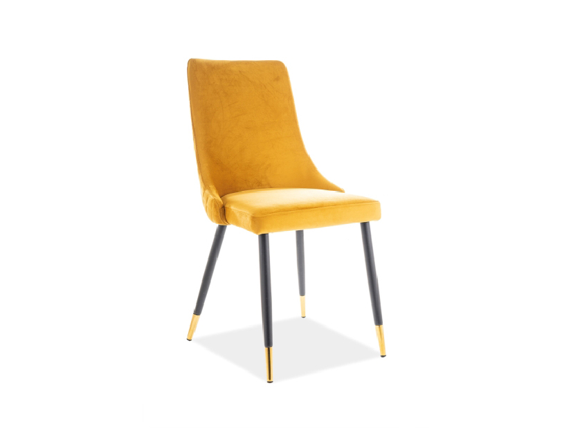 Jedálenská stolička Polly (žlutá + sivá + zlatá)