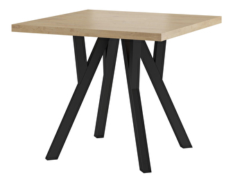 Rozkladací jedálenský stôl Dalmana (dub sonoma + čierna) (pre 4-6 osôb)