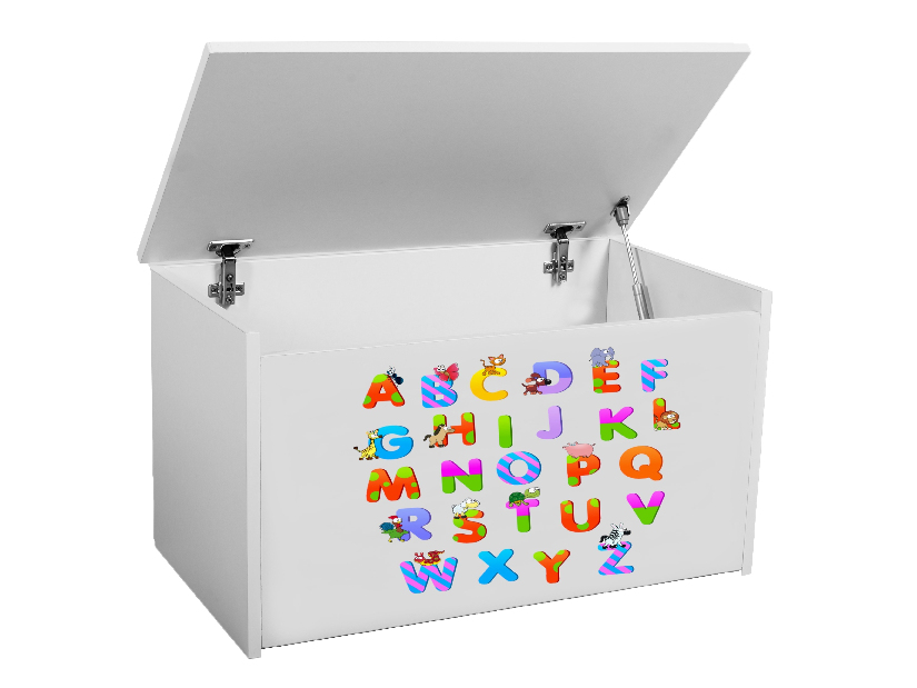 Úložný box pre deti Davina (biela + abeceda)