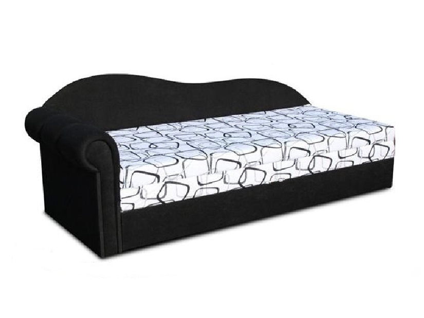 Jednolôžková posteľ (váľanda) 70 cm Luxus II (Čierna 39 + Dodo 1026) (L) *výpredaj