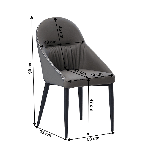 Jedálenská stolička Saflor (sivá + kov)
