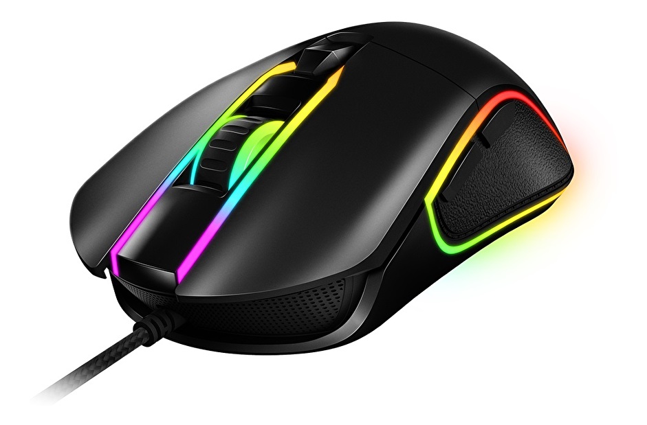 Počítačová myš Swift (čierna + viacfarebná) (s LED osvetlením)