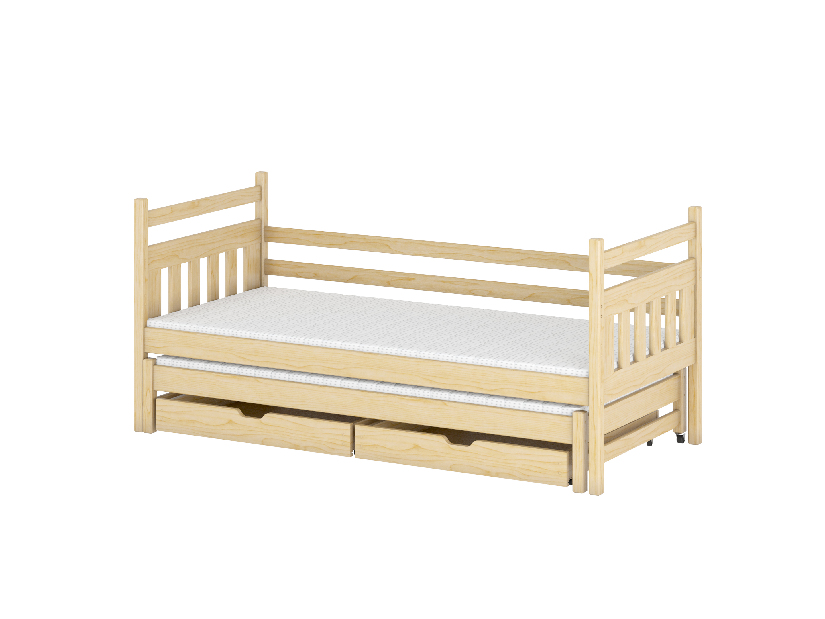 Detská posteľ 90 x 190 cm DANNY (s roštom a úl. priestorom) (borovica)