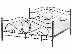 Manželská posteľ 180 cm LAURA (s roštom) (čierna)