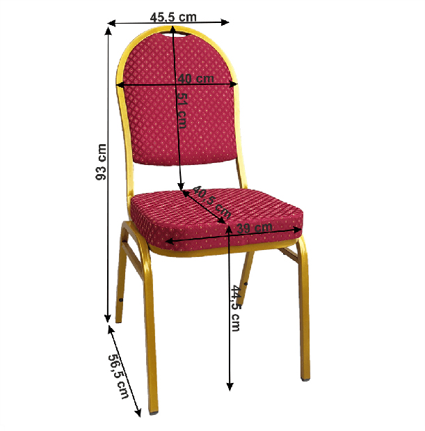 Set 4 ks. kancelárskych stoličiek Jarvis (červená) *výpredaj